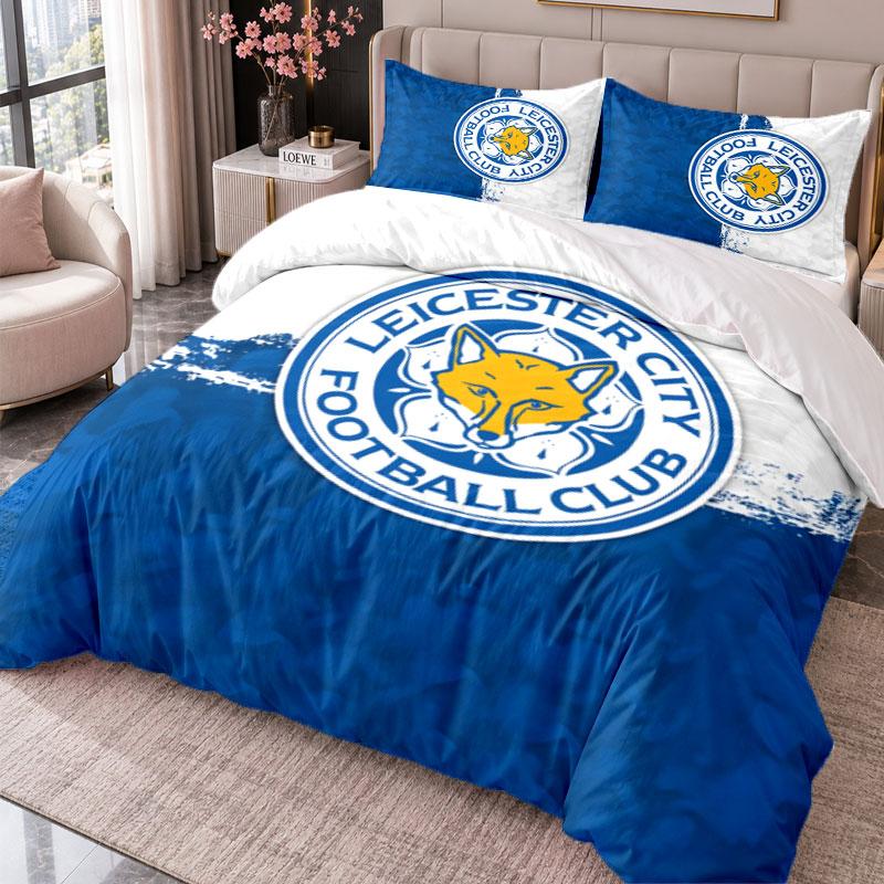 Leicester City 3Pcs Bedding Set Duvet Cover With Two Pillowcases For Bedroom Home Decoration
