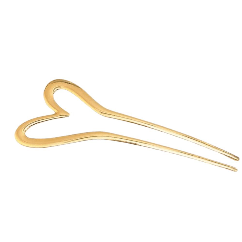 

Geometric Design Heart Shape Hair Sticks Alloy Hair Sticks New Hair Bun Daily Wear золотий