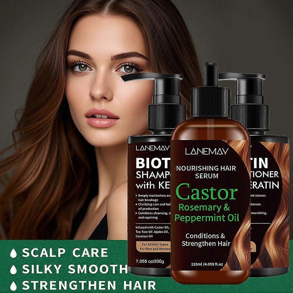 Biotin Pro-Growth Shampoo, Conditioner Scalp Oil -Total Care 200ml200ml120ml