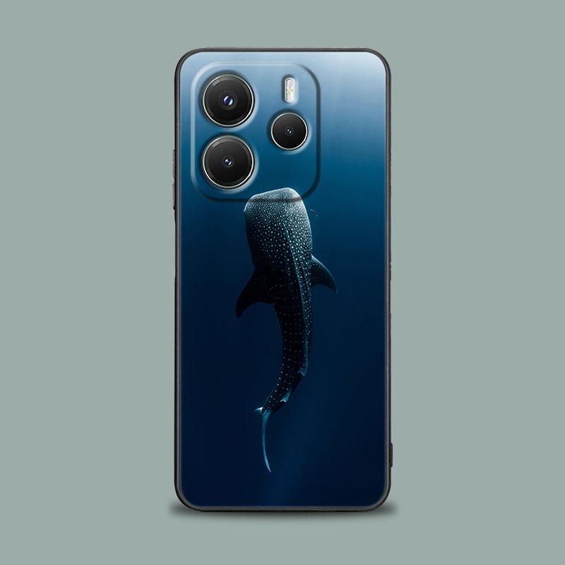 Phone Case for Xiaomi Redmi 15C 14C 12C 13C Redmi Note 15 14 13 12 11 10 Pro Plus 5G 12S Soft Cover Ocean Whale Shark Swimming