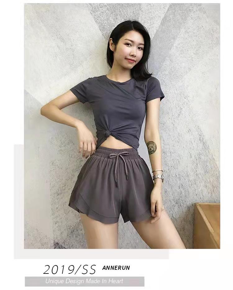 Damen High-Waist Schnelltrocknende Sommer Lauf-Yoga-Shorts