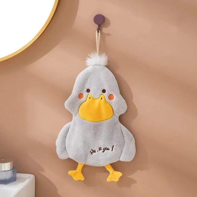 Cartoon Cute Duck Wipe Hand Towel Coral Velvet Square Towel Household Kitchen Bathroom Children Hand Cloth