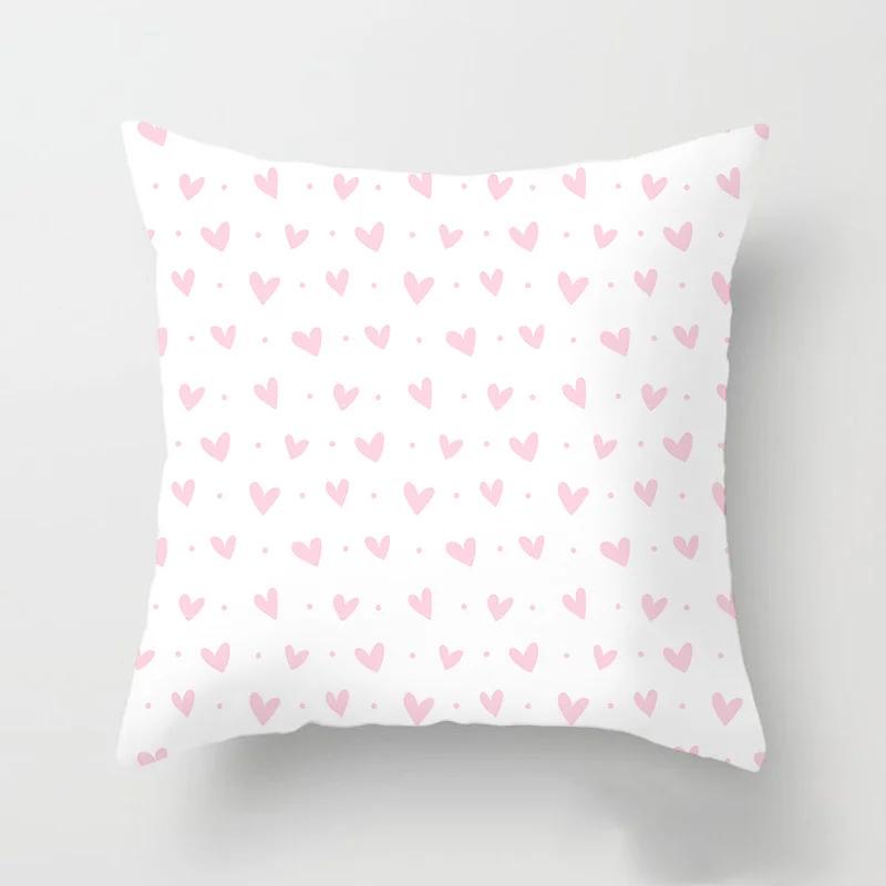 Love Heart Letters Floral Pillowcase Modern Nordic Fashion Pink Cushion Cover Sofa Seat Wedding Decorative Throw Pillows Cover