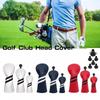 3pcs Waterproof Striped Golf Club Headcovers #1 #3 #5 Wood Headcovers Driver Fairway Woods Cover PU Leather Head Covers