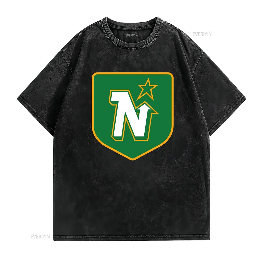 Minnesota North Stars Hockey Club T Shirt vintage Washed Soft Casual Comfortable Breathable Versatile Slightly