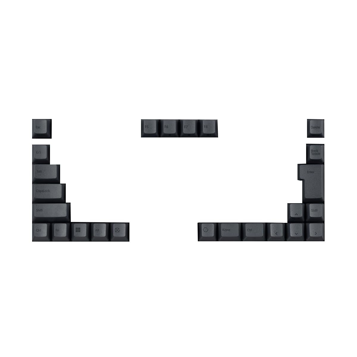 

REALFORCE RC1 Keyboard Compatible Keycap Set 25 Keys Dark Gray Japanese Layout Kanaless Sublimation Printing PBT темно-сірий