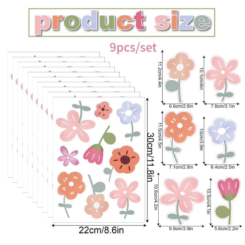 Daisy flower wall sticker Boho style refrigerator glass children's room kindergarten ring creation decorative wall sticker self-adhesive