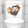 3D Maus durch die Wand brechend Toilettenaufkleber, Selbstklebend Abnehmbar Lustige Badezimmerdekoration für Toilettensitz Wanddekoration