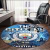 Manchester City FC Print Round Rug, Washable Floor Carpet, For Entryway Dorm Laundry Room Office Study, Home Decor Birthday Christmas Gift