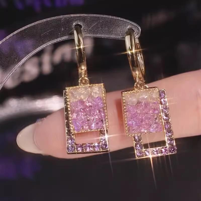 

Модні висячі сережки для жіночих прикрас фіолетовий