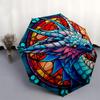 Stained Glass Dragon Wall Art Decor - Fantasy Animal Mural Painting for Home Office Living Room Bedroom Decoration Umbrella