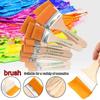 5/10/12pcs/Set Memory Nylon Paint Brushes for Acrylic/Oil/Watercolor Drawing Wooden Synthetic Bristles Easy To Clean BBQ Brush