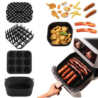 Ruhan Horkovzdušná fritéza Čtvercový silikonový plech na pečení 4dílná sada