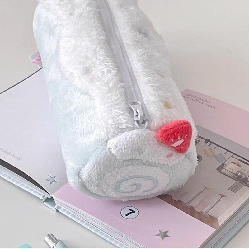 Large Capacity Pencil Case Cute Pastel Kawaii Multi-use Zip Pouch Portable Cosmetic Bag for Students Office Workers Daily Use