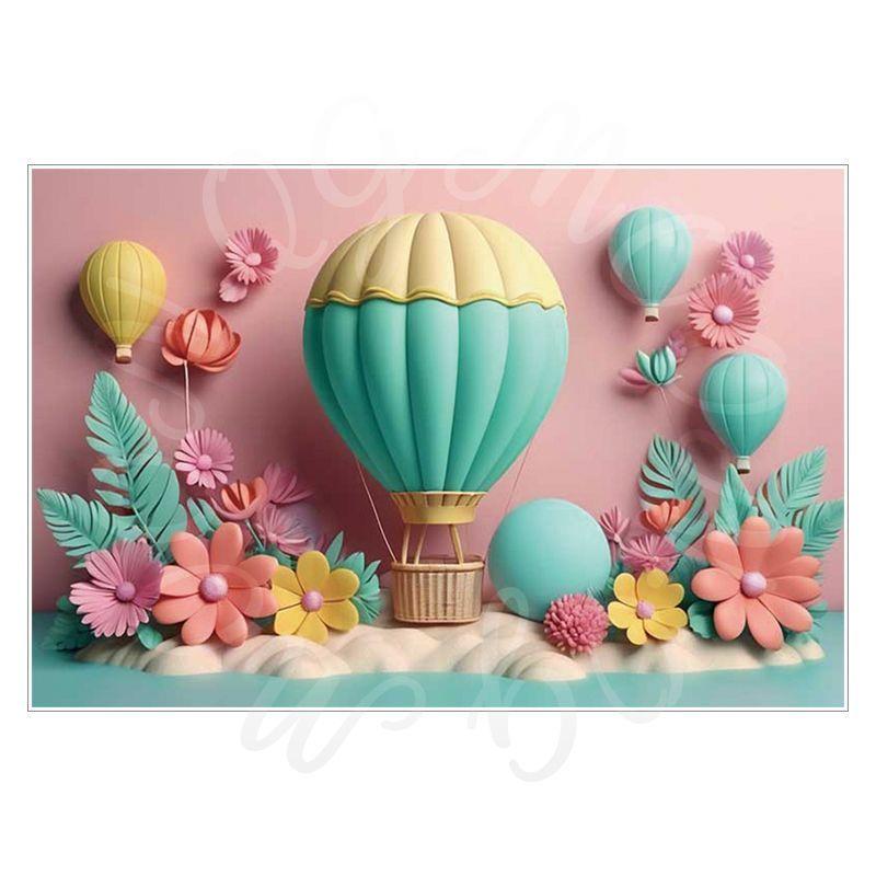 Balloon Cartoon Background Fabric for Pet Children's Birthday Party Decoration Wall Fabric, Photography and Photo-taking Background Fabric