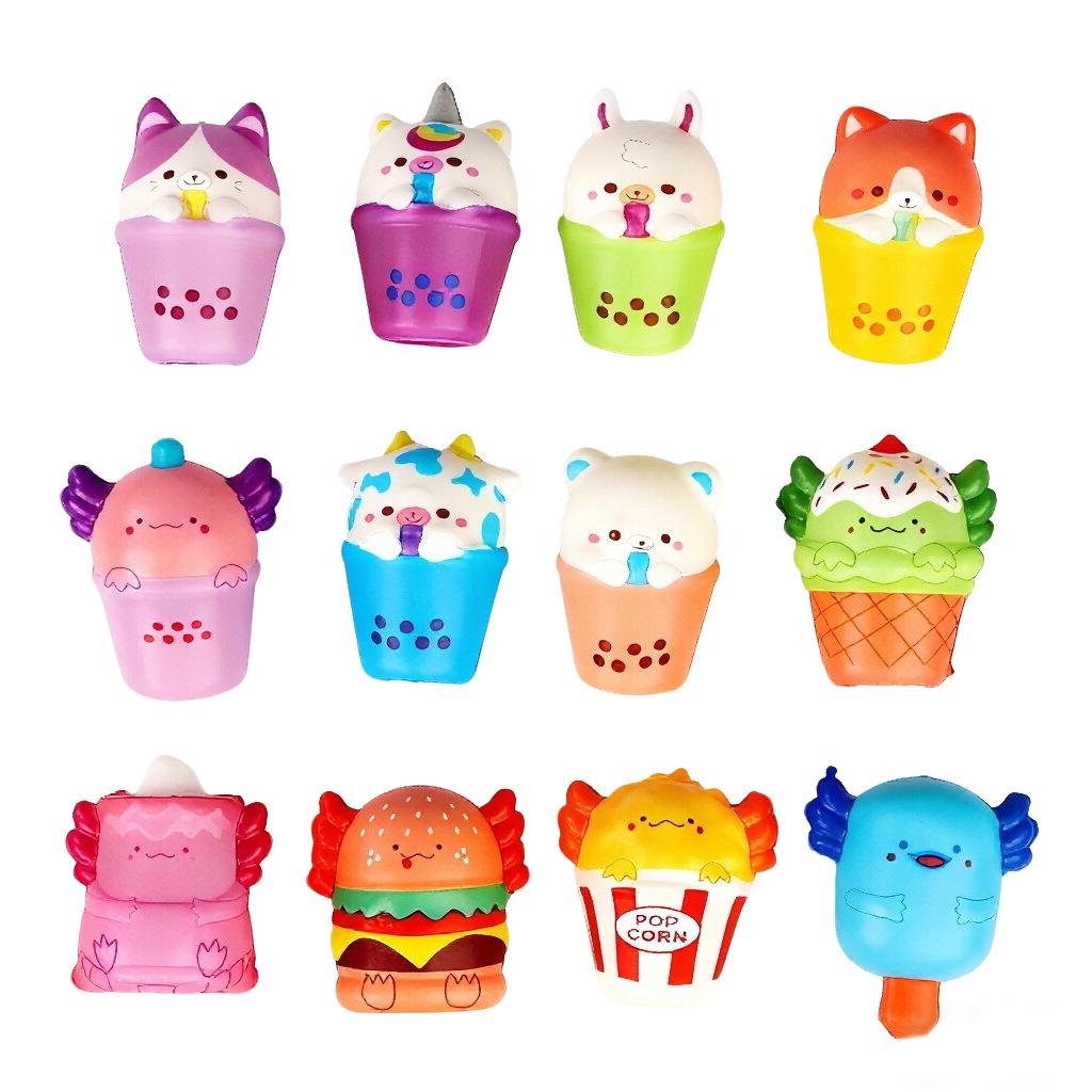 Little Octopus Ice Cream Squeeze Toy - Slow Rebound PU Foam for Stress Relief and Fun