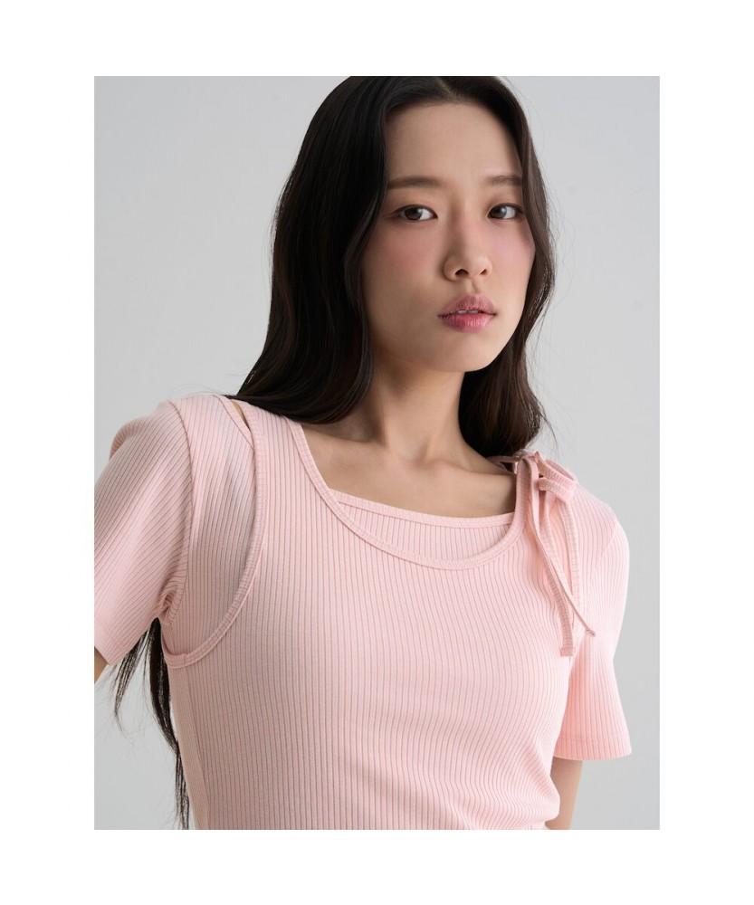 8seconds Layered Short Sleeve T-Shirt Light Pink