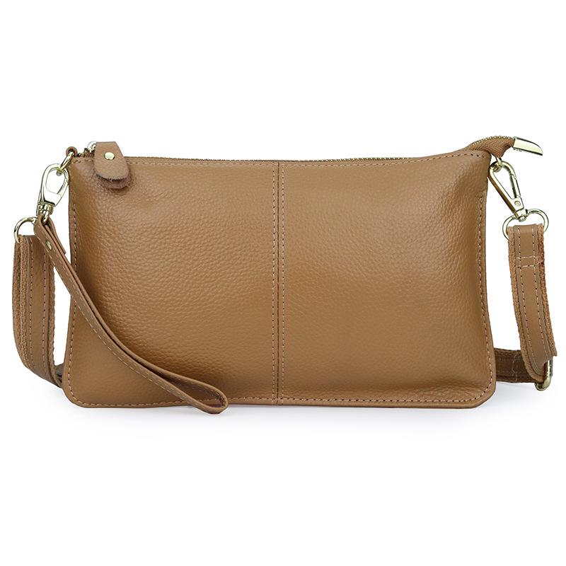 Genuine Leather Women's Crossbody Bag with Wrist Strap - Top Layer Cowhide Shoulder Bag