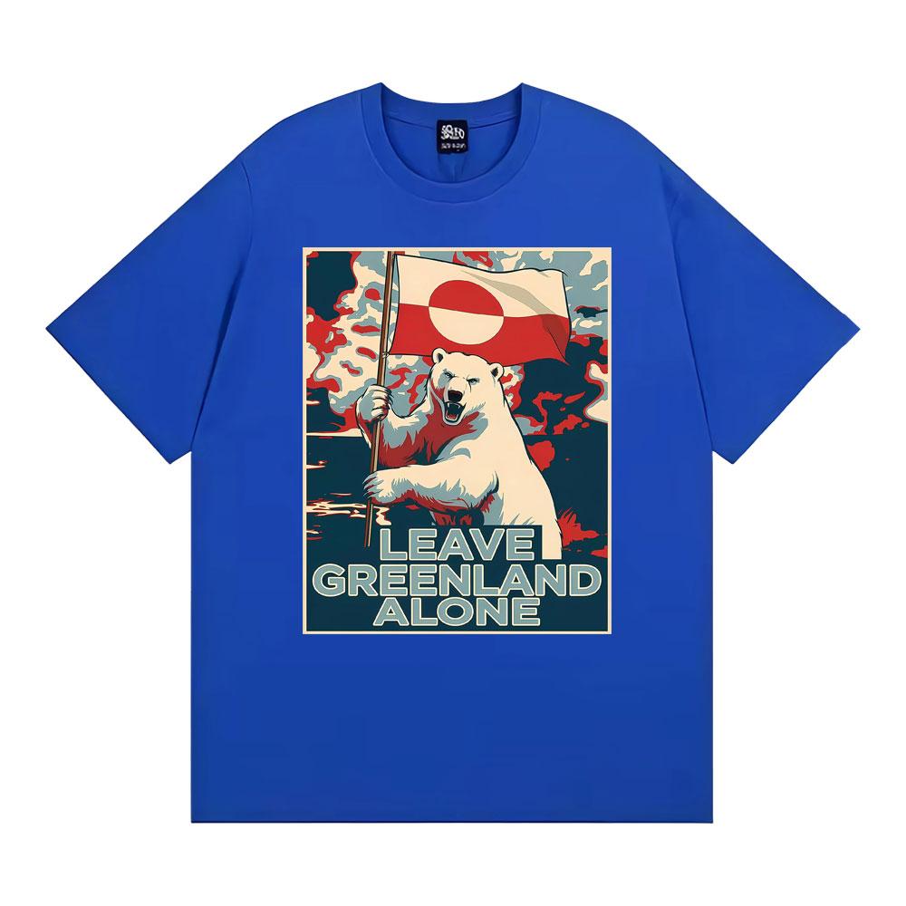 Leave Greenland Alone Vintage Graphic Tee Shirt Men Hip Hop Gothic T-shirt Male Oversized 100% Cotton Comfort T Shirt Streetwear