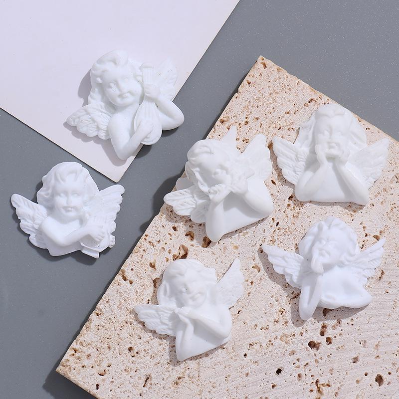 White Baroque Angel Resin Phone Case DIY Accessory