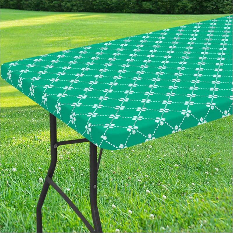 Homaxy Rectangle Vinyl Table Cloth Elastic Fitted Tablecloth With Flannel Backing Waterproof Plastic Table Cover Camp Tablecloth