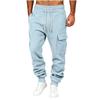 Men's Casual Color Jogger Sweatpants with Elastic Waist and Pockets