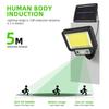 117/108/72 COB Solar Wall Lamp Motion Sensor LED Solar Lights 3 Modes with Remote Control Outdoor Waterproof Lamp for Garden Yard Decor