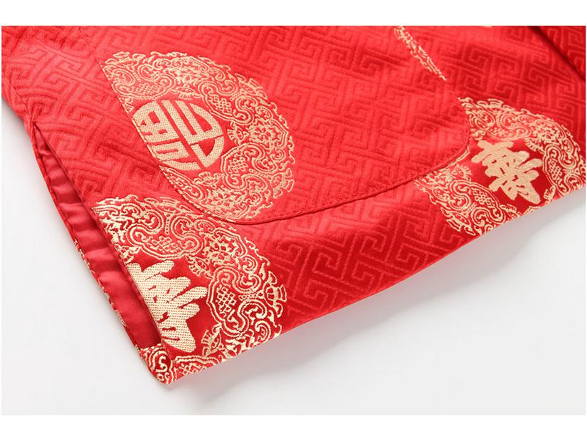 Men's Brocade Tang Jacket: Festive Chinese-Style Cotton Top for Autumn/Winter