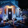 Solar Snowflake & Star Cane LED Garden Light for Outdoor Christmas Decor