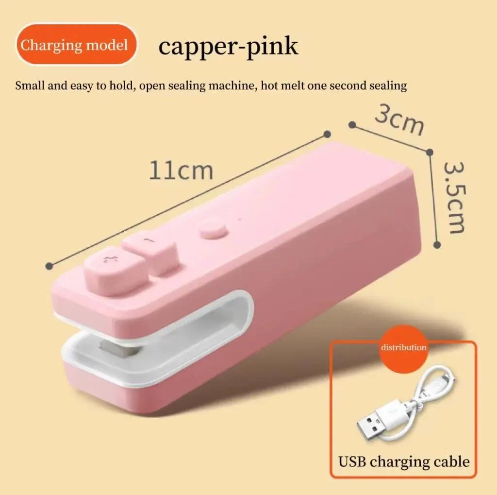 Portable Food-grade 2-in-1 Mini Plastic Bag Sealing Machine, Magnetic Suction Design, Strong Sealing, Keeps Kitchen Food Fresh