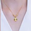 Vietnam Gold-Plated Four-Leaf Clover Necklace with Bead Pendant for Women