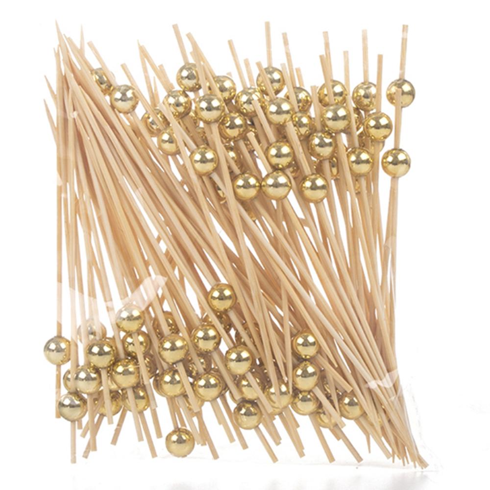 100/50 Pezzi Spiedini Usa e Getta in Bambù Bianco Perla per Matrimonio, Stuzzicadenti in Legno per Cocktail, Spiedini Forchetta per Frutta e Snack, Stoviglie per Feste di Matrimonio