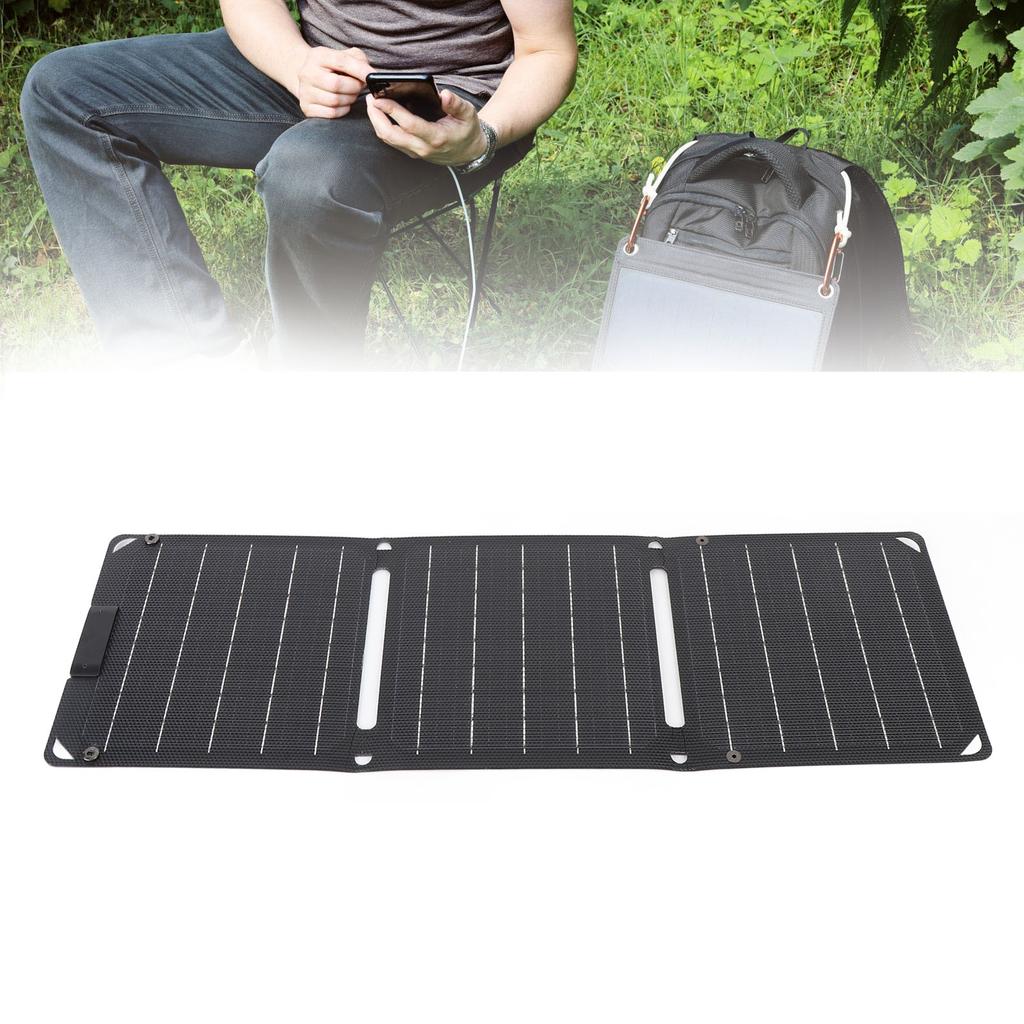 30W Solar Panel 3 Fold Monocrystalline 2 TYPE-C Port Portable Outdoor Solar Panel Charger for Laptops Tablets Phones