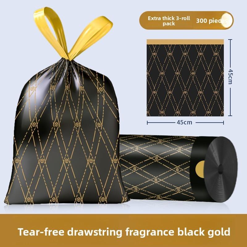 Pe Trash Bag With Drawstring For Home Use Heavy Duty Thick Garbage Sacks For Kitchen And Household