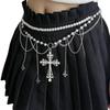 Multi Layered Pearl Tassel Waist Chain Belt for Women Elegant Body Chain with Adjustable Length for Parties and Festivals