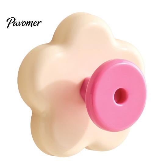 Safety Cabinet Hook Flower Shape Suction Cup Hook, No-Drill Plastic Style Handles, Rotatable Knob Adjustable Buckle for Kitchen Bathroom Lanyard