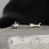 1 Pair Shark Stud Earrings Men and Women Trend Hip Hop Punk Cold Wind Earrings Fashion Retro Fish Split Earrings