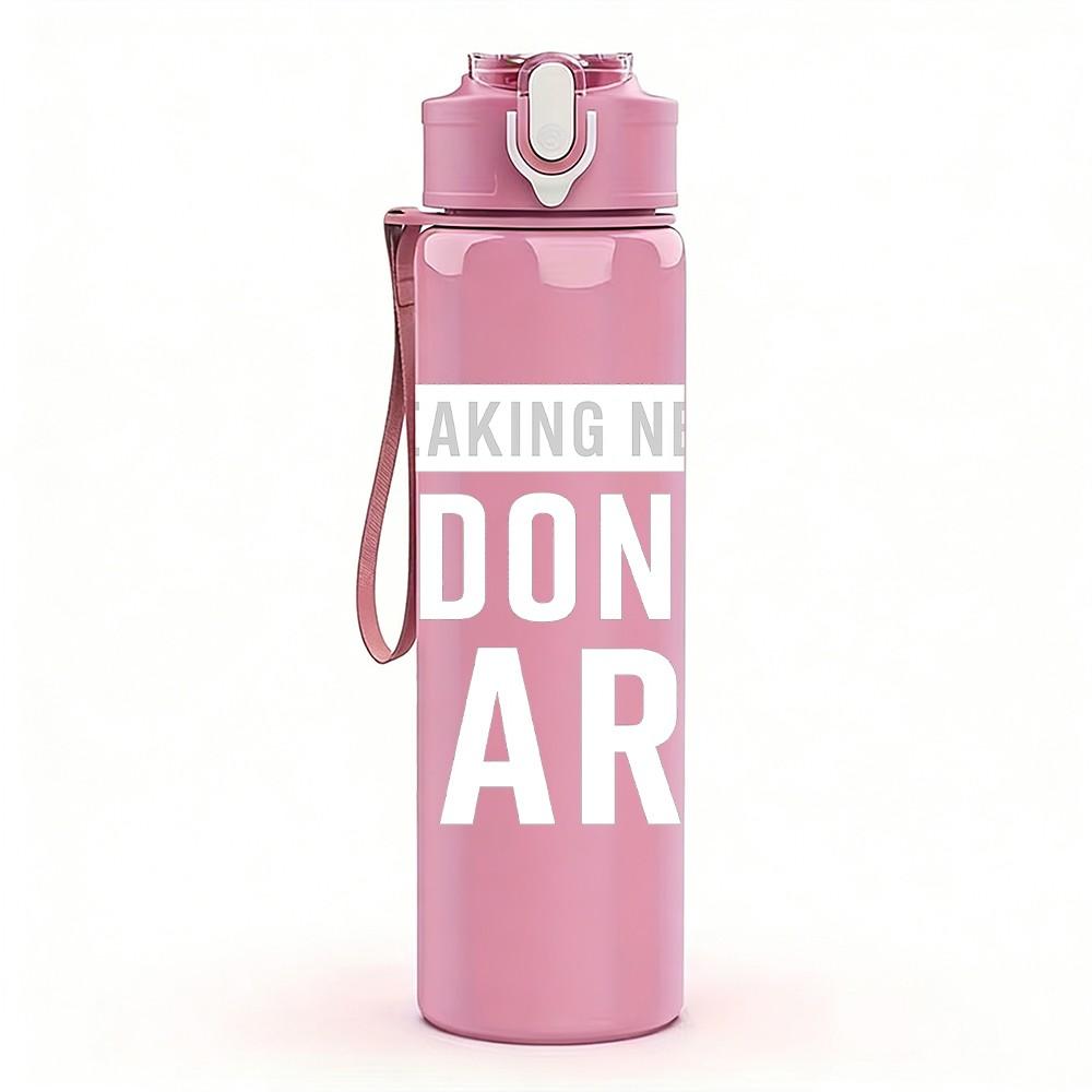 1PC Breaking News I Dont Care 750ml Color Plastic Sports Water Bottle Leakproof Flip Straw Lid Suitable for Sports Office Home Use