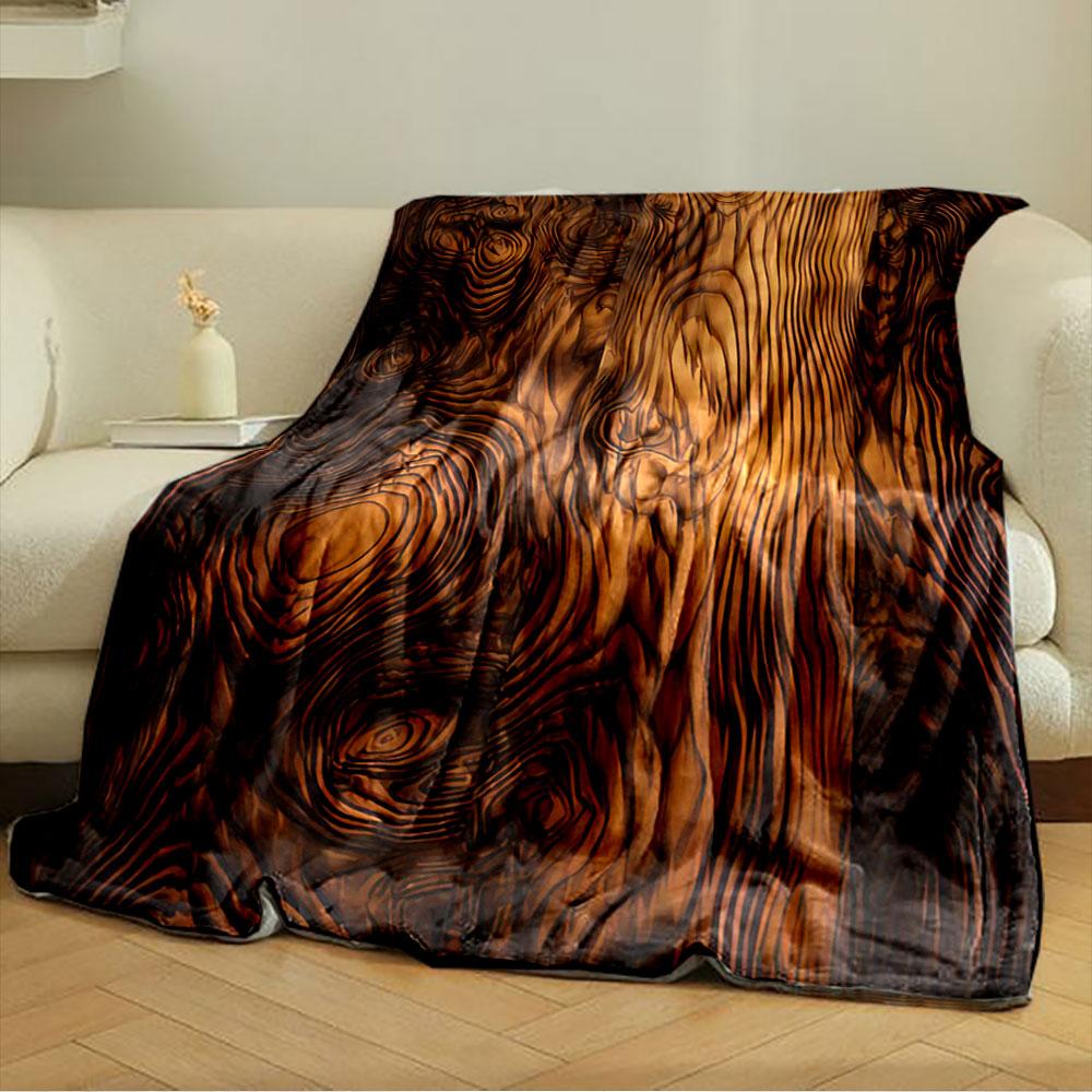 Swirling and wavy wood grain pattern with rich brown and amber tones. for all seasons blanket lunch break throw gift