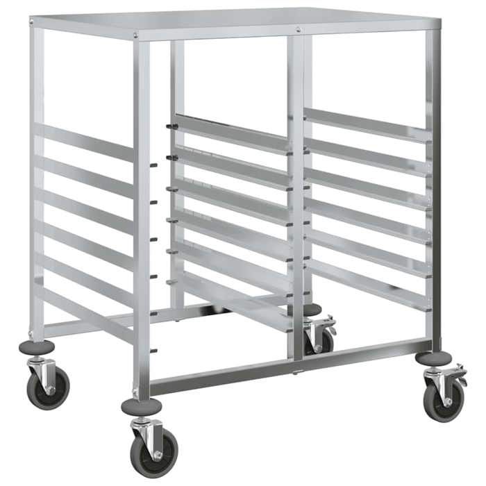 VidaXL Chariot à plateaux 12 bacs GN 75x55x87 cm acier inoxydable, support à plateaux, chariot de boulangerie, support à 4108074