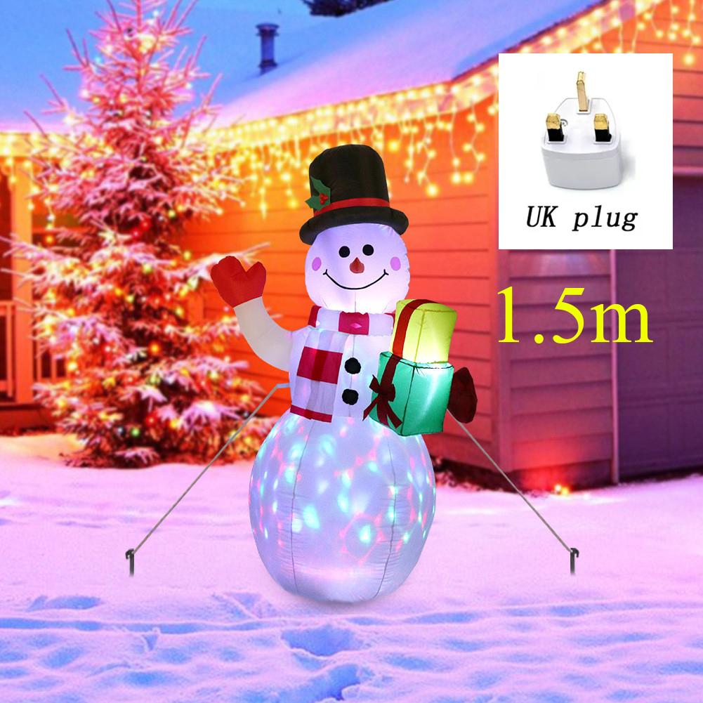 

1.5m Christmas Inflatable Snowman Built-in Color Rotating LED Lights Ornament Xmas Party New Year Indoor Outdoor Courtyard Decor