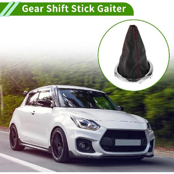 

Пыльник рычага переключения передач для Suzuki Swift 2005-2010 Автомобиль Хромированный Серебристый Тон Черный Красный Чехол на ручку рычага переключения передач Чехол на рычаг переключения Искусственная кожа 1 шт.
