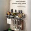 70cm Wall-Mounted Kitchen Organizer with Spice Rack & Utensil Holders