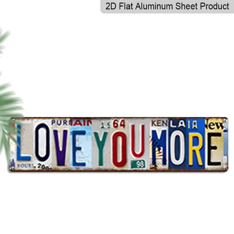 

2D Flat, 1 Vintage Love You More Sign |Pre-Drilled Holes for Easy Hanging - Perfect for Home Decor, Kitchen, Farmhouse, Porch, Gothic Wall Decor 40cm x 10cm