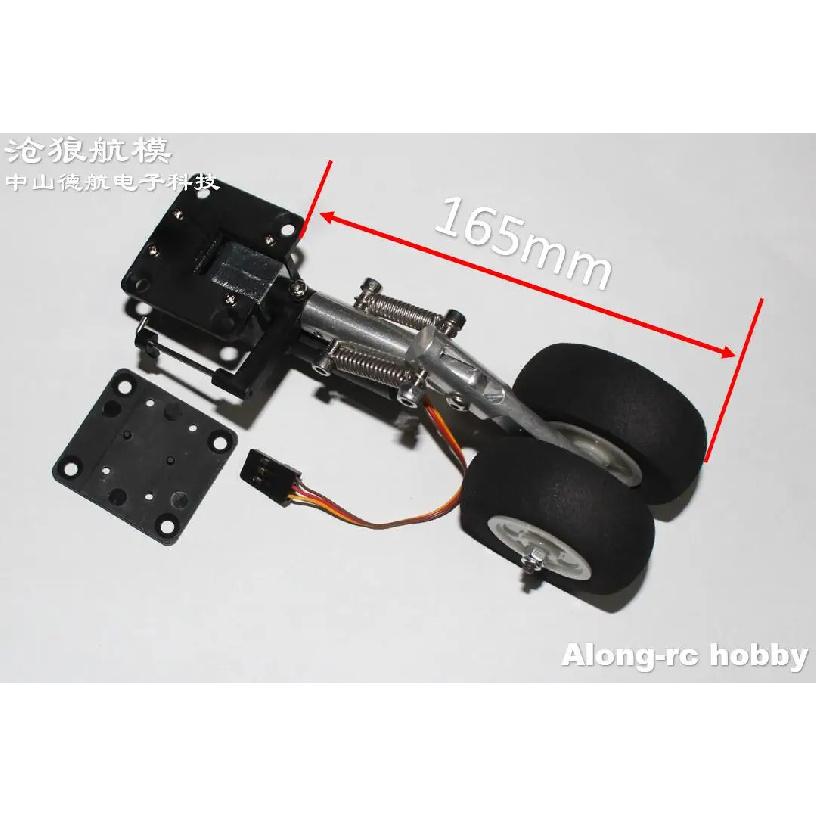 RC Airplane Part 105mm -165mm Nose Retractable Double Spring Kneeling Landing Gear EVA Wheel for 3-5kg Aircraft Plane DIY Models