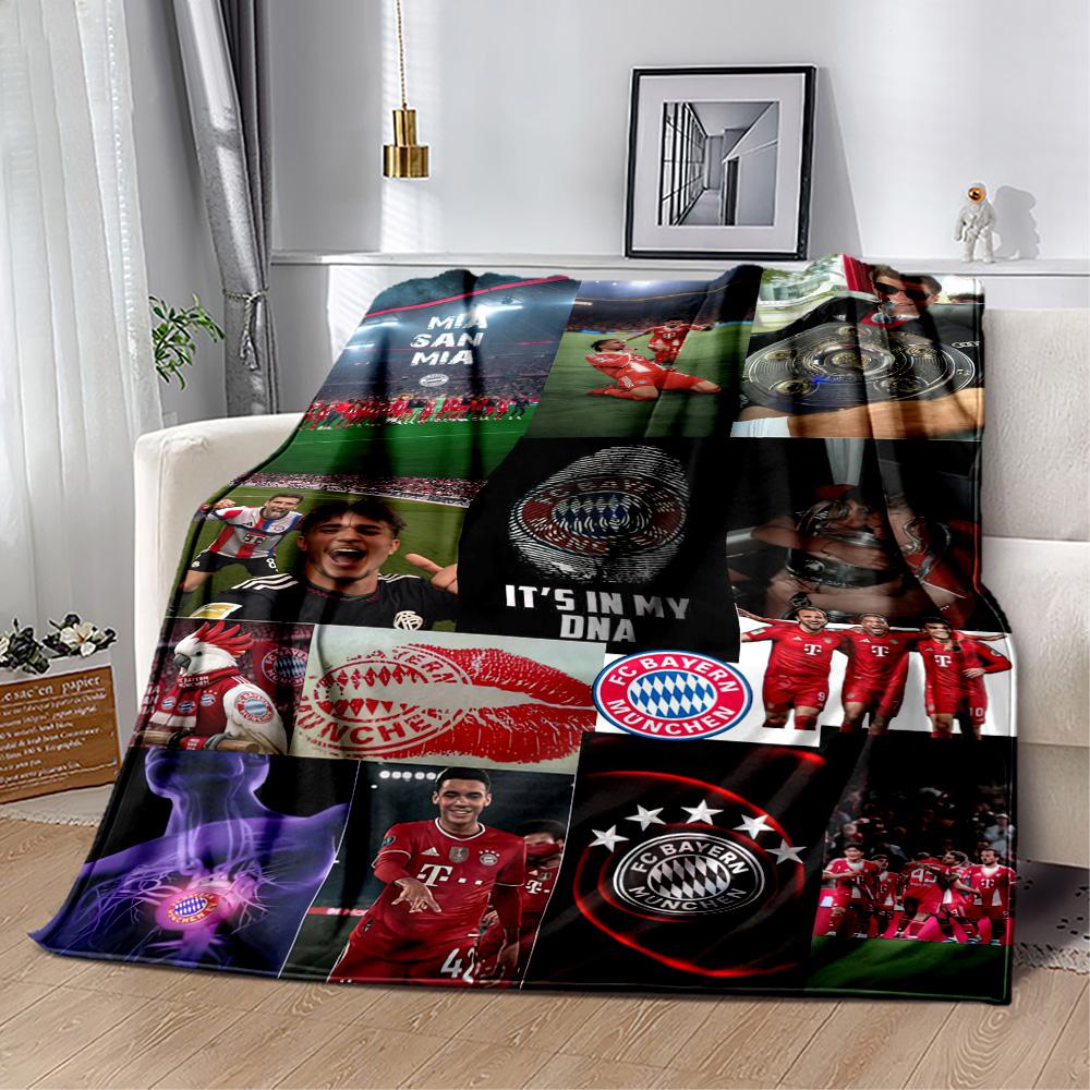 Bayern Munich Blanket Warmthful Decor Great for Bed Seaside Bedding Four Seasons Multipurpose Modern Style Gift for Travel Home Birthdays