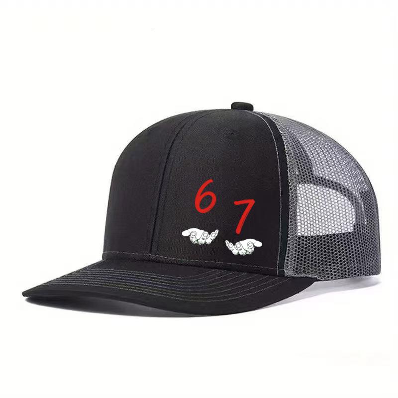 1PC Hardcore 67 Digital Mesh Hat! Y2K Dark Style + Adjustable Head Circumference, Must-Have for Trendsetting Outfits