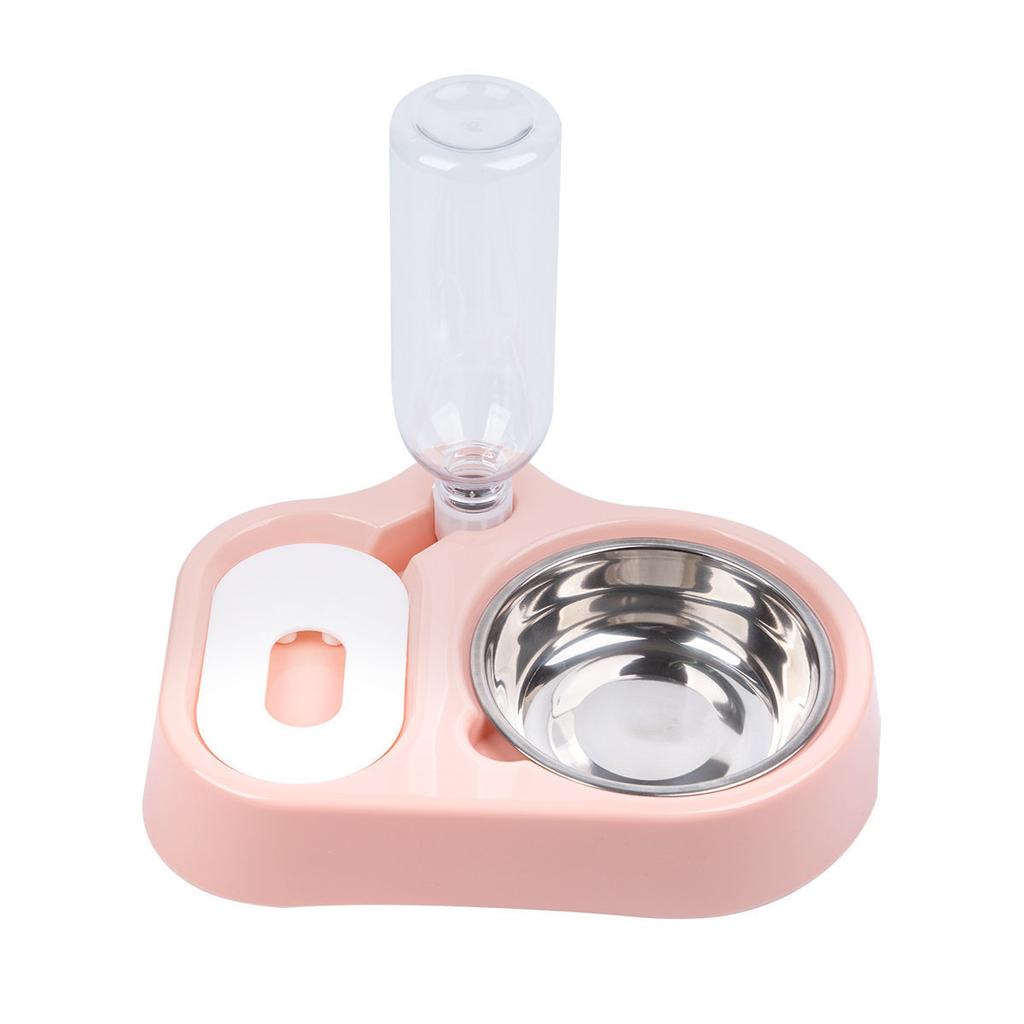 Bowl Style Pet Automatic Water Dispenser Integrated with Water and Feeding Splash Proof and Non Wet Mouth Feeding Basin