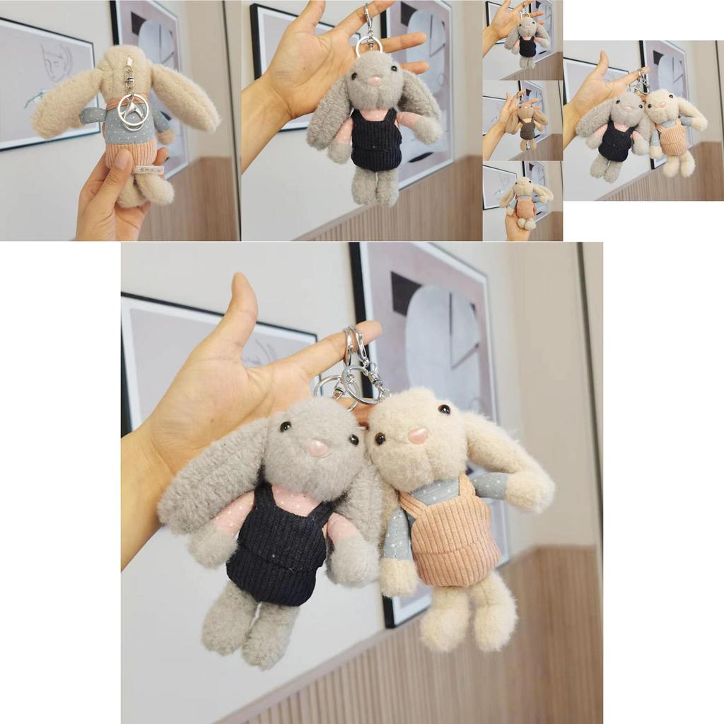Adorable Cartoon Rabbit Keychain Plush Toy With Big Ears Perfect For Gifts And Collectibles