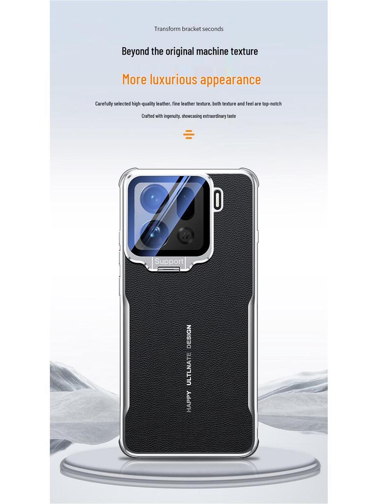 Cross-Border Oppo Find X9 Pro Leather Lens Bracket Airbag Case: High-End Protective Cover for Men & Women